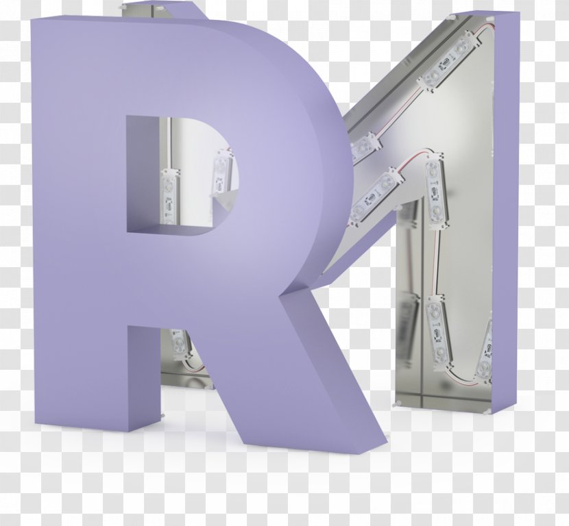 Channel Letters Aluminium Industry Advertising - Purple - Harf Transparent PNG
