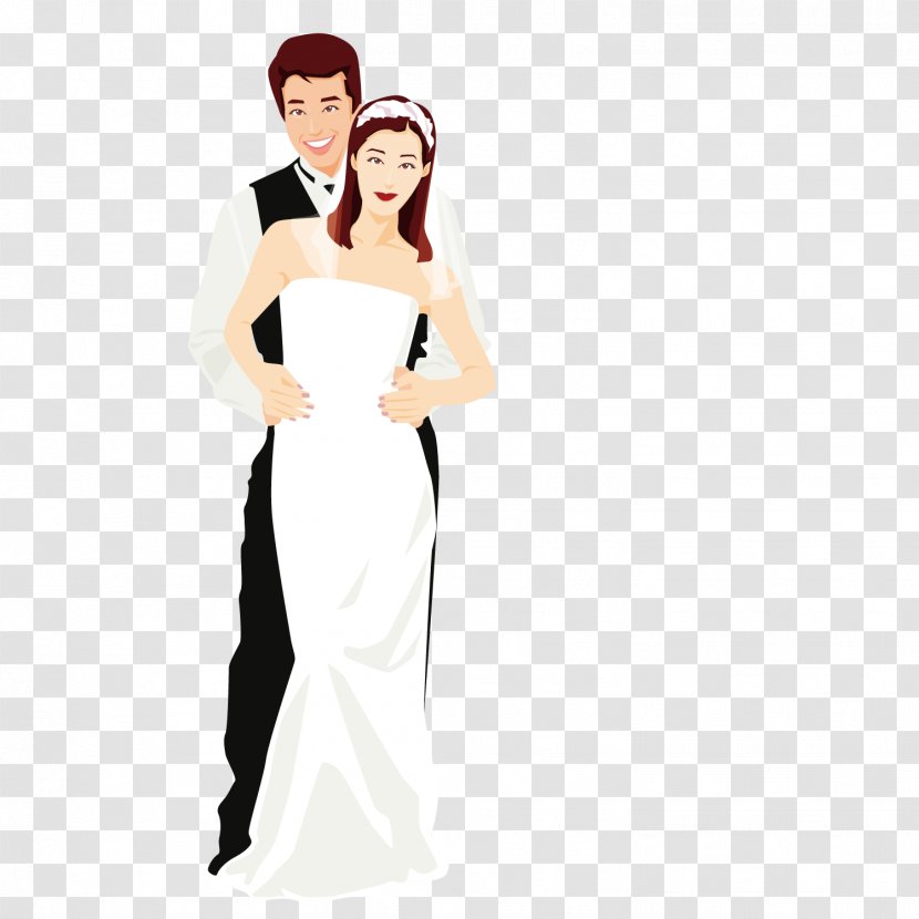 Bridegroom Wedding Dress - Frame - Cute Newly Married Couple Transparent PNG