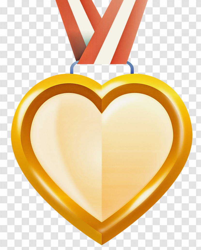 Heart Gold Medal Badge Transparent PNG