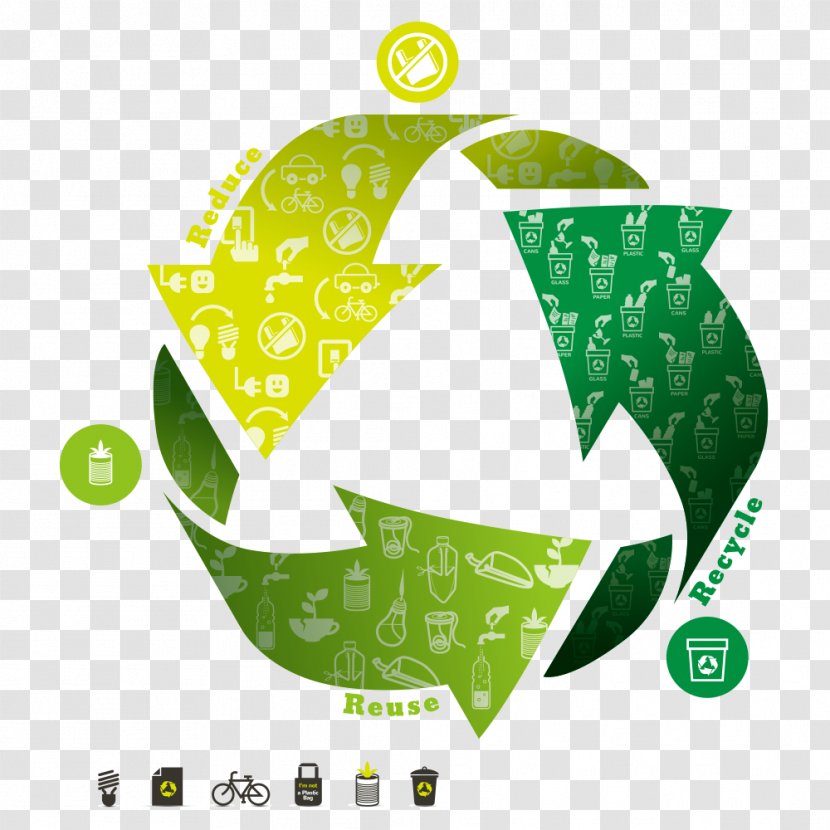 Recycling Symbol Illustration - Waste Hierarchy - Arrow,green Transparent PNG