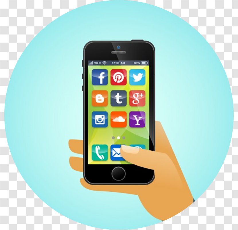 Web Development IPhone Android Mobile App - Multimedia - Cell Phone Circle Of Friends Transparent PNG