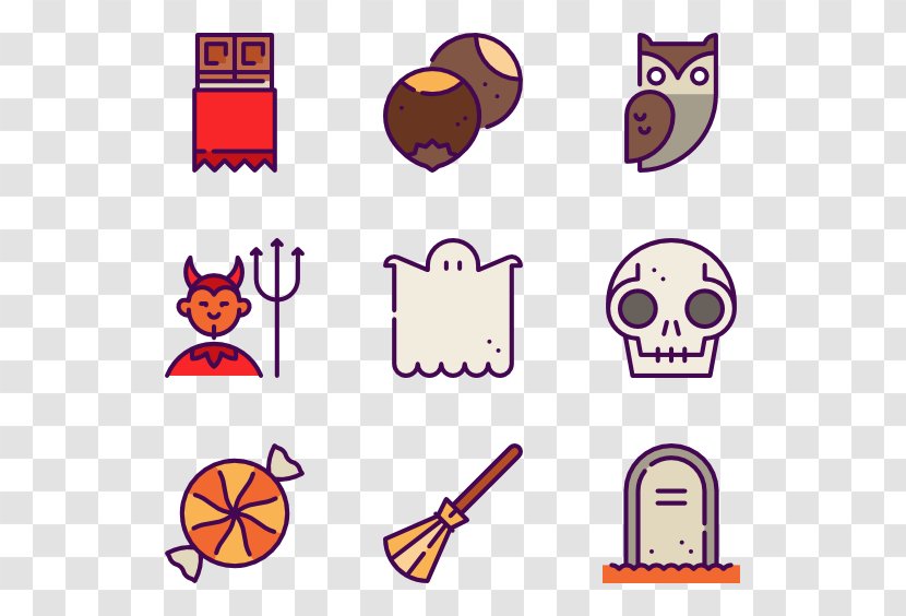 Emoticon Line Clip Art - Purple - Halloween Vector Elements Transparent PNG