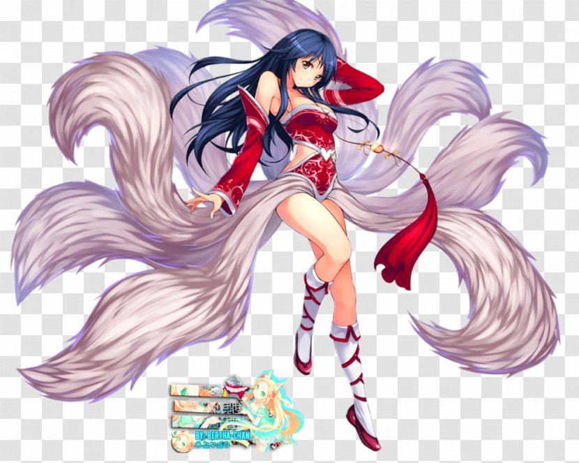 Nine-tailed Fox League Of Legends Huli Jing Ahri Video Games - Silhouette Transparent PNG
