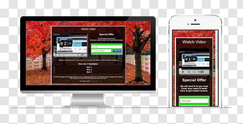 Squeeze Page Responsive Web Design Landing Digital Agency - Mobile Marketing Transparent PNG