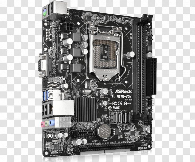 Intel LGA 1150 Motherboard MicroATX Land Grid Array - Asrock Transparent PNG