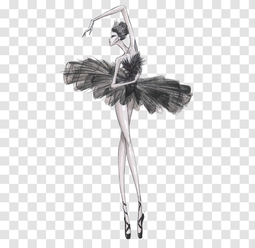 Fashion Sketchbook Illustration Drawing - Flower - Swan Dance Transparent PNG