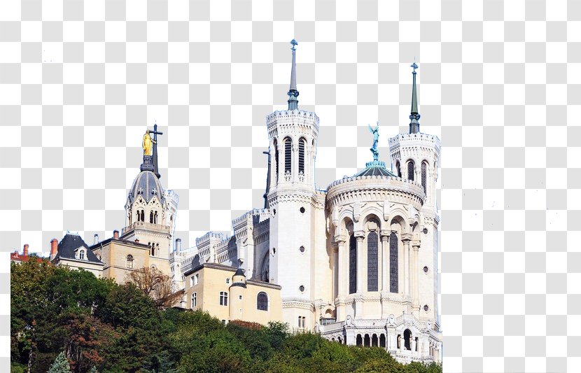 Basilica Of Notre-Dame De Fourvière Paris Festival Lights - Palace - Church Transparent PNG