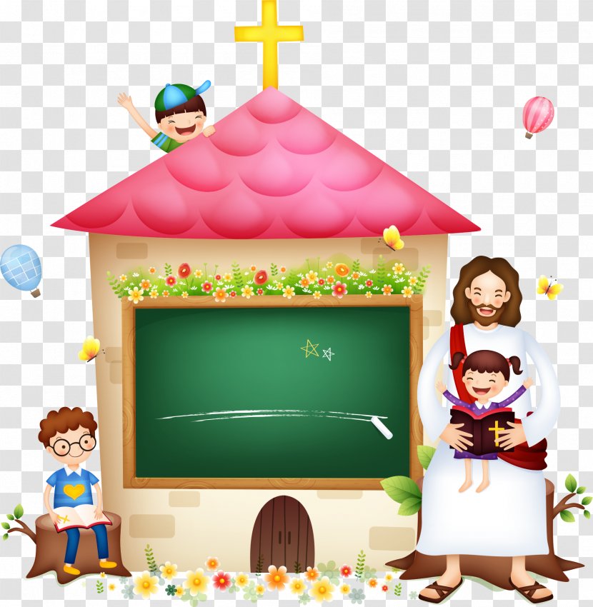Bible Religion Christianity Illustration - Christmas Decoration - Jesus With Children Transparent PNG
