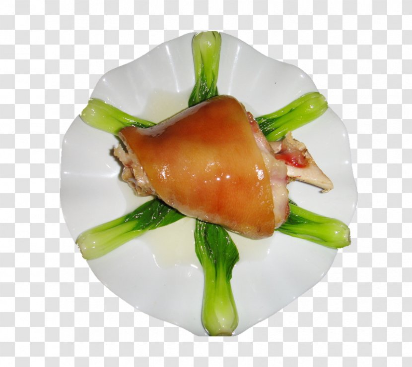 Siu Yuk Domestic Pig Roast Hunan Cuisine Pigs Trotters - Garnish - Greens And Vegetables Transparent PNG