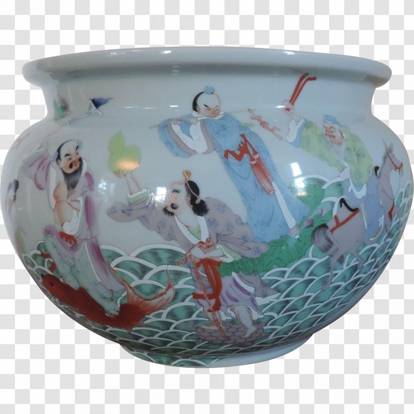 Chinese Export Porcelain Ceramics Blue And White Pottery - Jardiniere - Fish Bowl Transparent PNG
