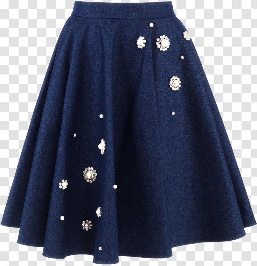 Denim Skirt A-line Clothing - Cobalt Blue - Flowers Transparent PNG
