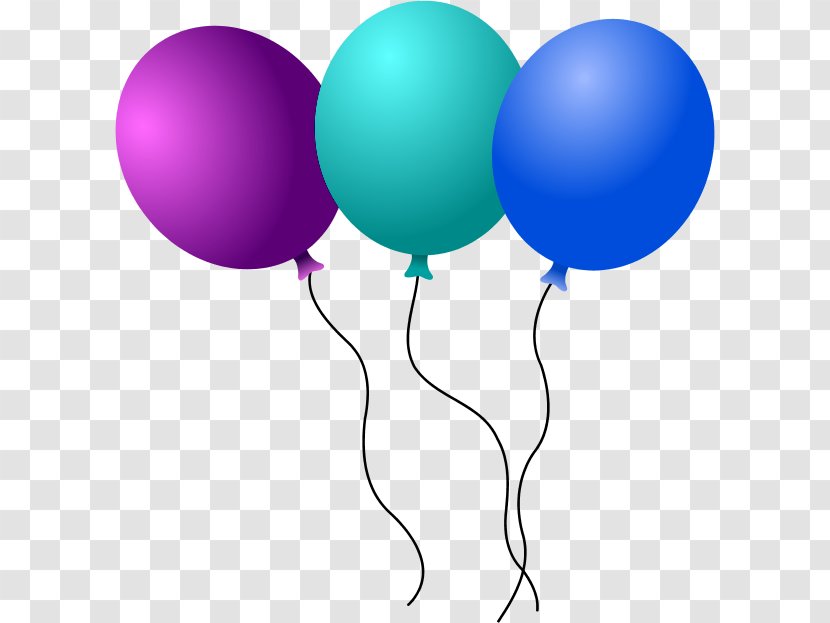 Balloon Birthday Clip Art - Electric Blue - Helium Transparent PNG