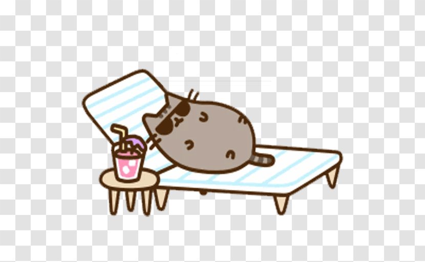 Pusheen Cat Beach Telegram - Table Transparent PNG