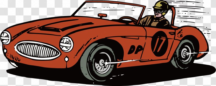 Car Auto Racing Clip Art - Vehicle - Cartoon Vintage Transparent PNG