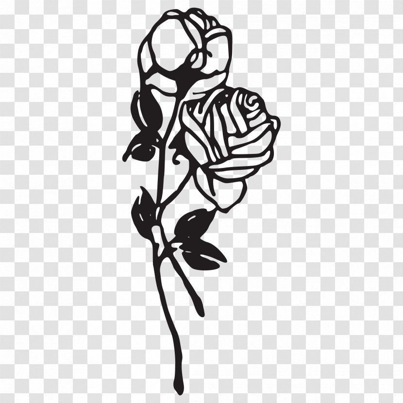 Black Rose Drawing Clip Art - Petal - Tattoo Transparent PNG