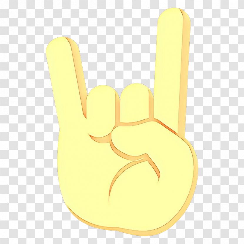 Yellow Background - Finger - Sign Language V Transparent PNG