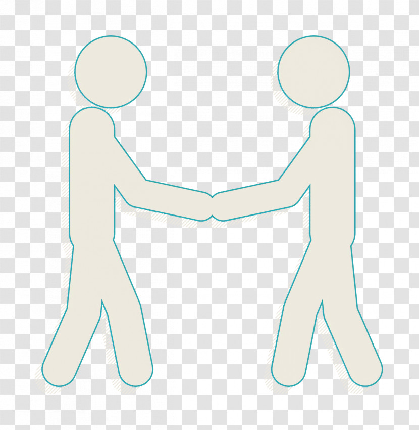 Two Stick Man Variants Shaking Hands Icon Friends Icon Humans Resources Icon Transparent PNG