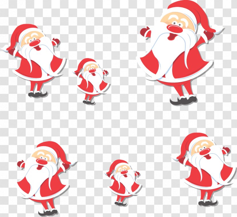 Santa Claus Christmas Ornament Clip Art - Vector A Set Of Transparent PNG
