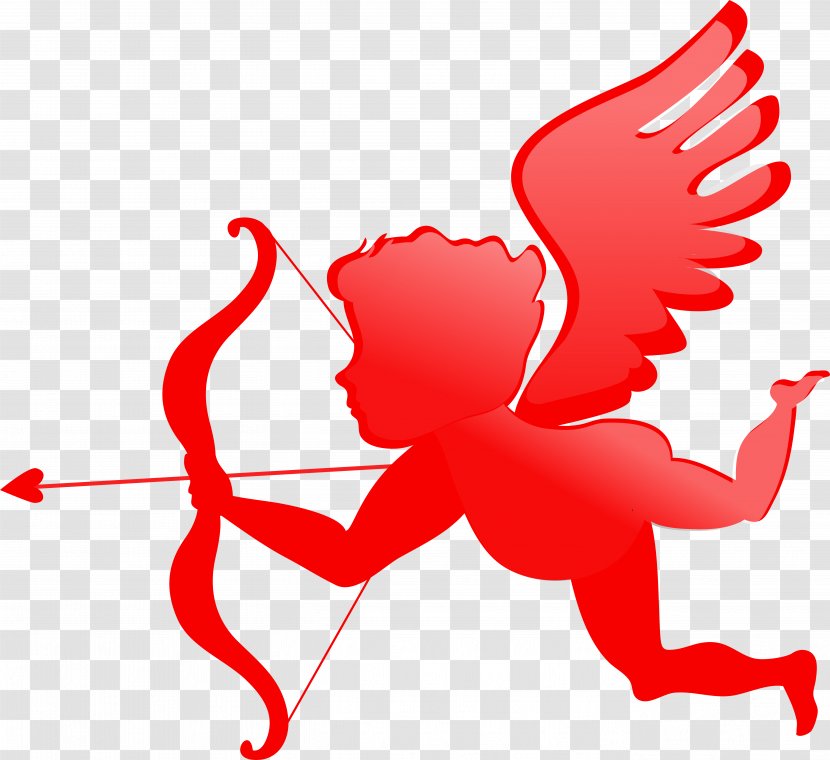 Cherub Valentines Day Cupid Angel Clip Art - Flower - Silhouette Material Transparent PNG