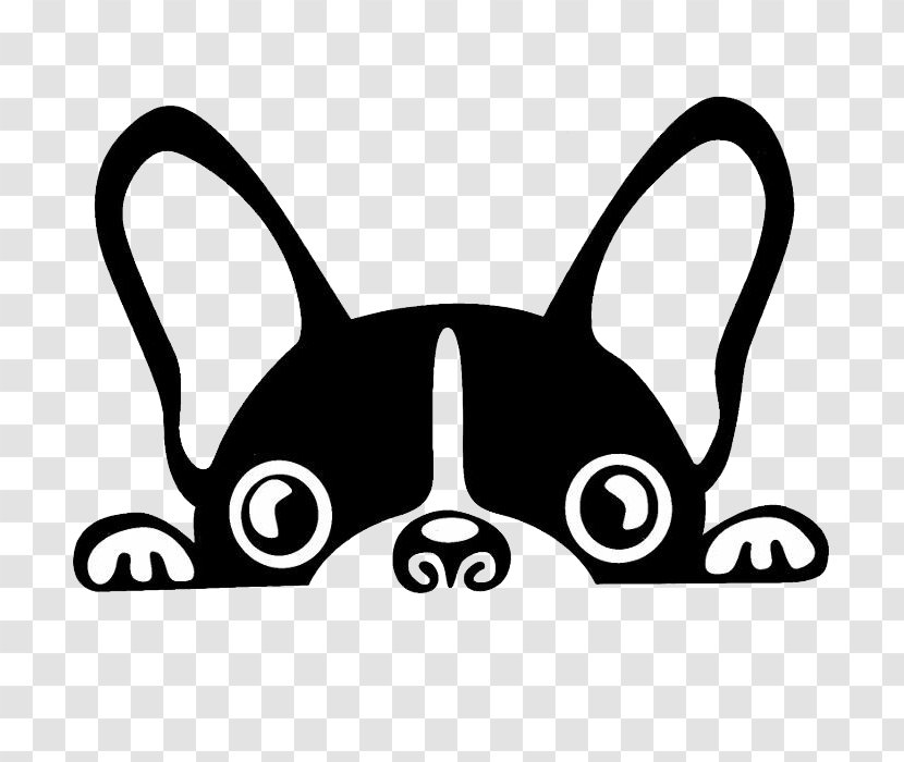 Boston Terrier French Bulldog Brazilian Puppy - Black And White Transparent PNG