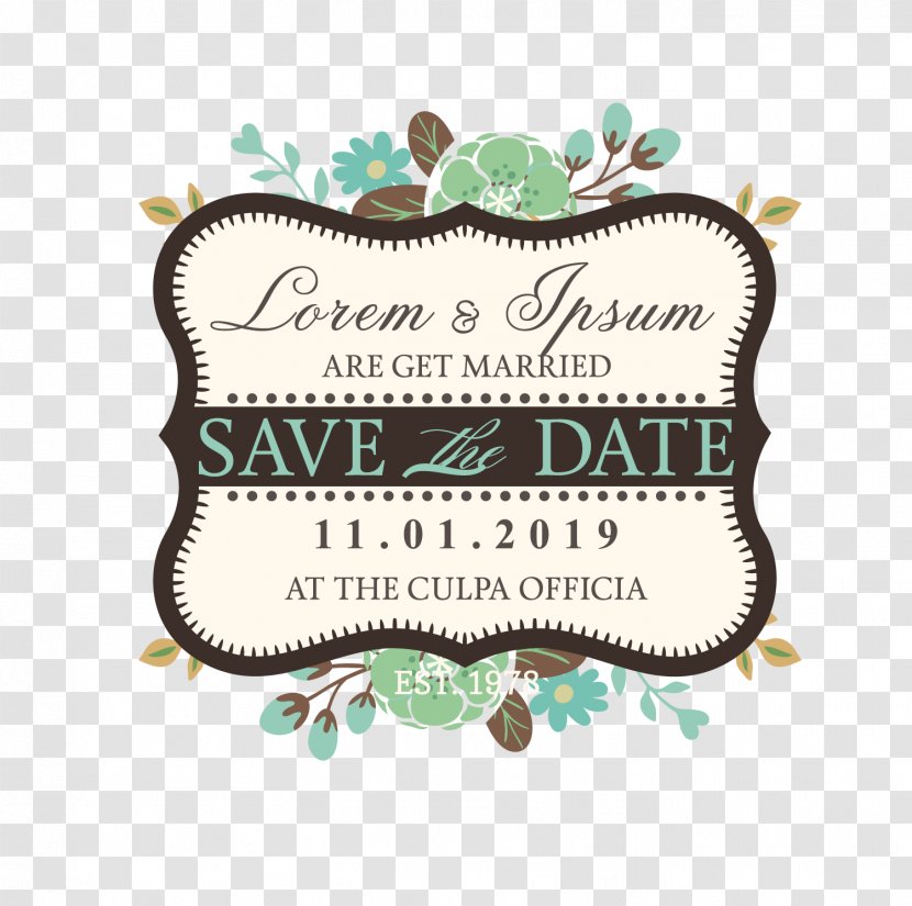 Wedding Invitation Logo Vintage - Photography - Hand Painted Plant Small Fresh Label Transparent PNG