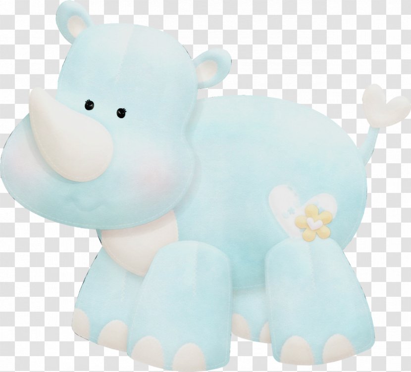 Baby Elephant Cartoon - Turquoise - Stuffed Toy Transparent PNG