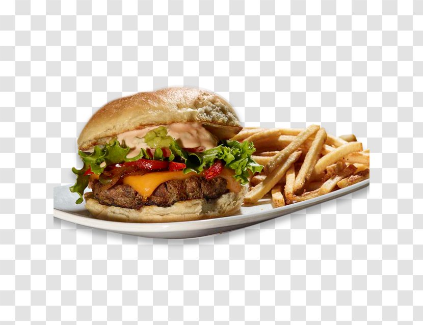 French Fries Cheeseburger Breakfast Sandwich Buffalo Burger Hamburger - Recipe - Salad Transparent PNG