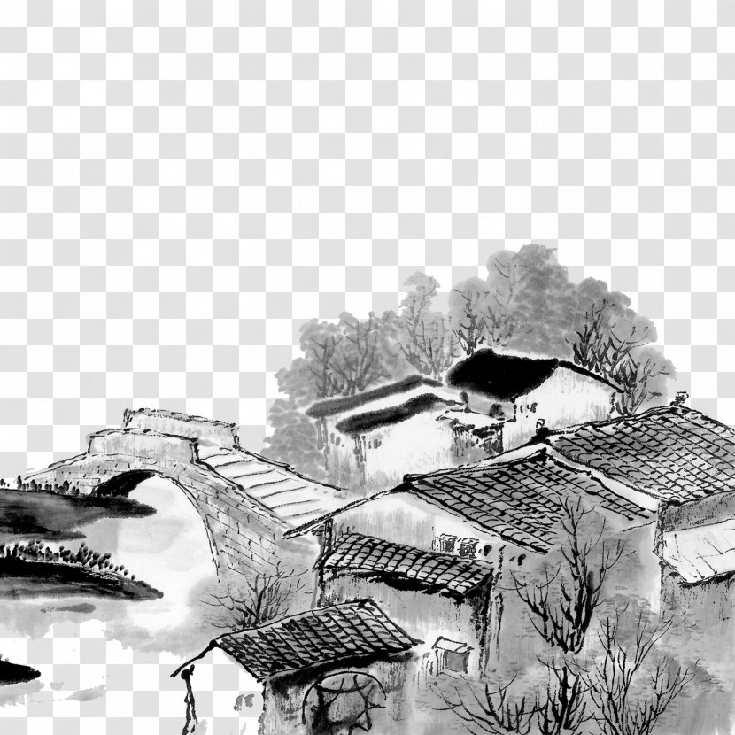 Qingming Shan Shui Ink Wash Painting Chinese - Painter - Water Transparent PNG