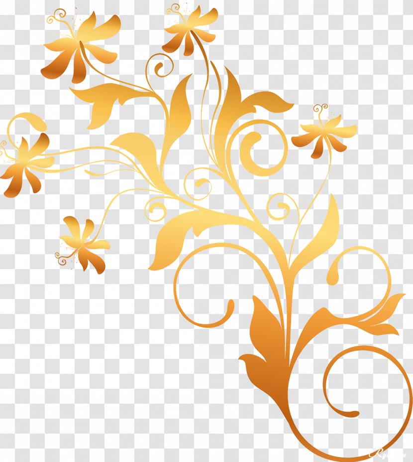 Desktop Wallpaper Clip Art - Flowering Plant - Gold Transparent PNG