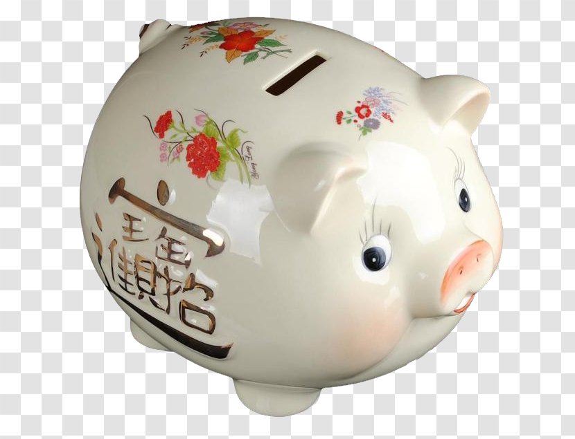 Domestic Pig Piggy Bank Money Saving Ceramic - Designer - Save Transparent PNG