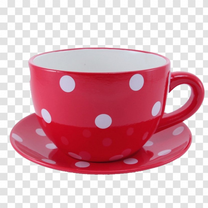 Coffee Cup Saucer Mug Teacup Teapot - Serveware - Polka Dot Lantern Transparent PNG