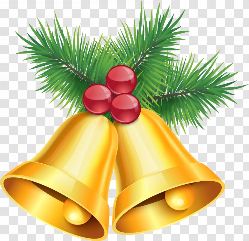 Jingle Bell Clip Art - New Year S Day - Golden Bells Transparent PNG