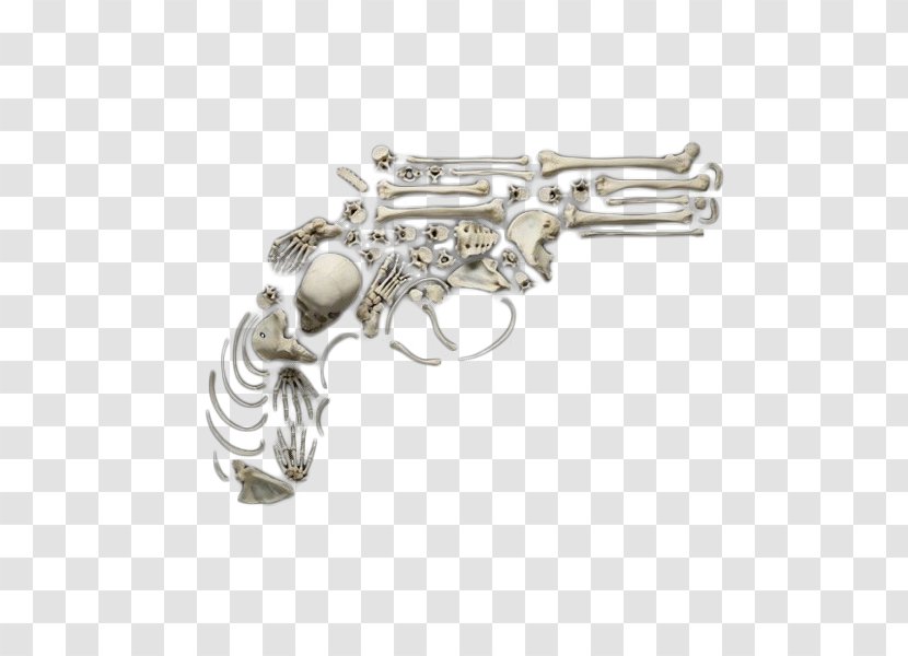 Jigsaw Puzzle Revolver Human Skeleton Pistol - Silver Transparent PNG
