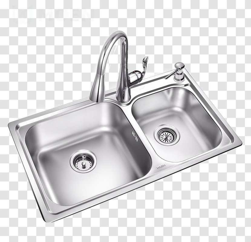 Sink Tap Moen Kitchen Shower - Plumbing Fixture - Stainless Steel Vegetables Basin Packages Thicken Transparent PNG
