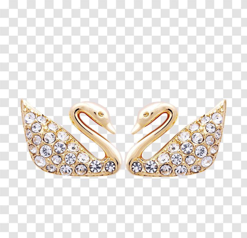 Earring Cygnini Swarovski AG Pandora - Blue - Swan Couple Diamond Ornaments Ornament Earrings Transparent PNG
