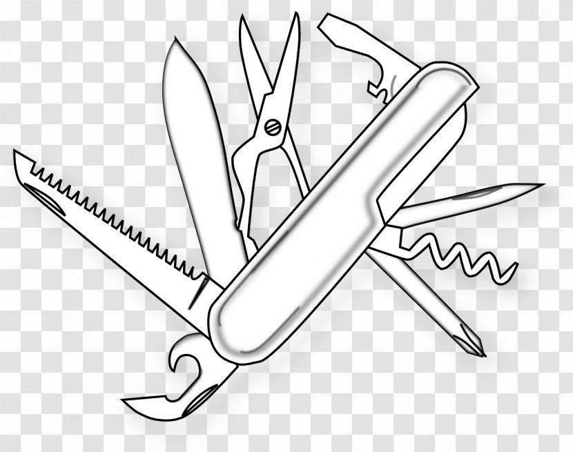 Swiss Army Knife Drawing Pocketknife Clip Art - Multi Tool - Knives Transparent PNG