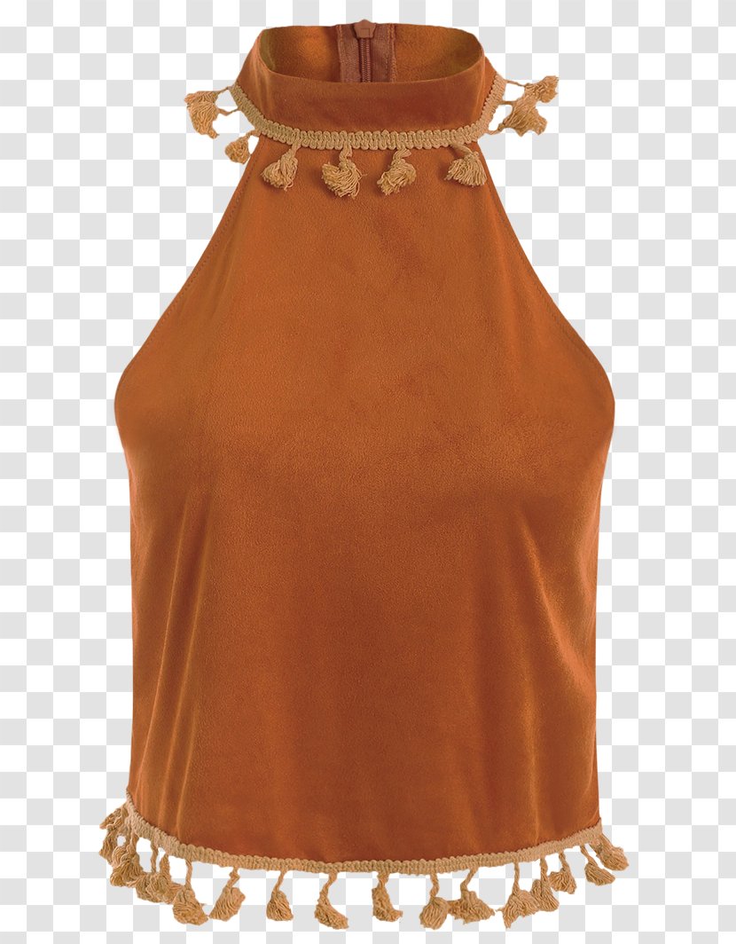 Neck Dress - Peach - Stand Transparent PNG