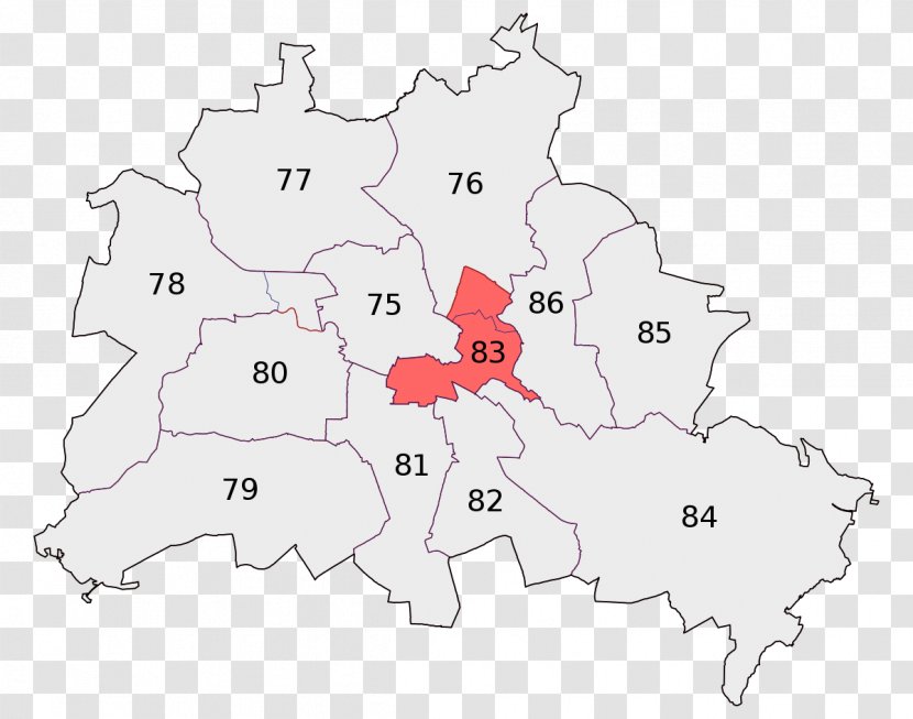 Berlin Friedrichshain-Kreuzberg – Prenzlauer Berg East Electoral District Map Transparent PNG