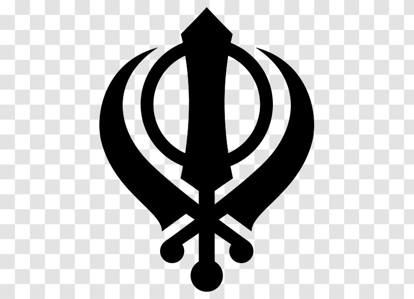 Khanda Sikhism Ik Onkar Clip Art - Black And White Transparent PNG