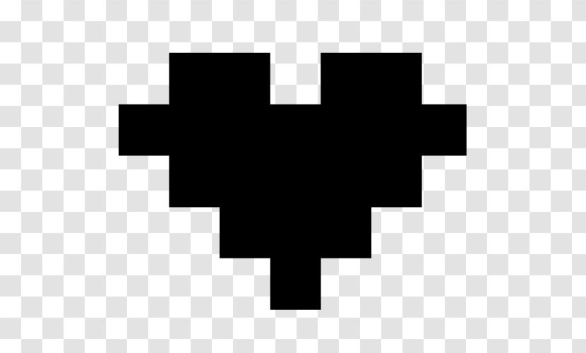 Heart Pixel Art - Black And White Transparent PNG