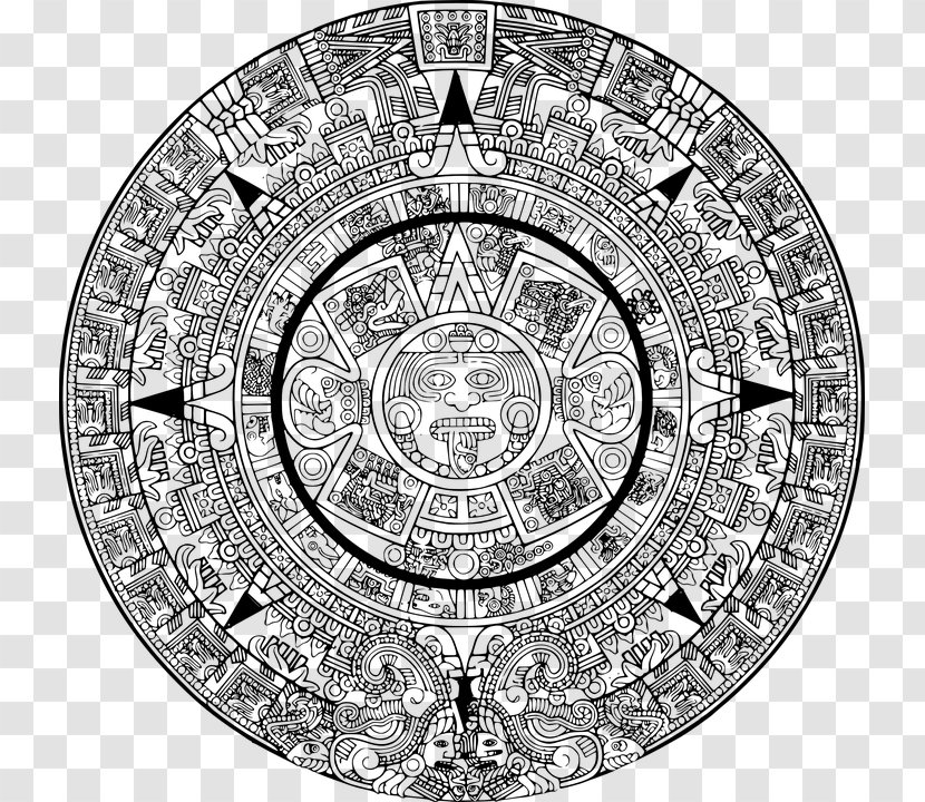Aztec Calendar Stone Maya Civilization Clip Art - Symmetry Transparent PNG