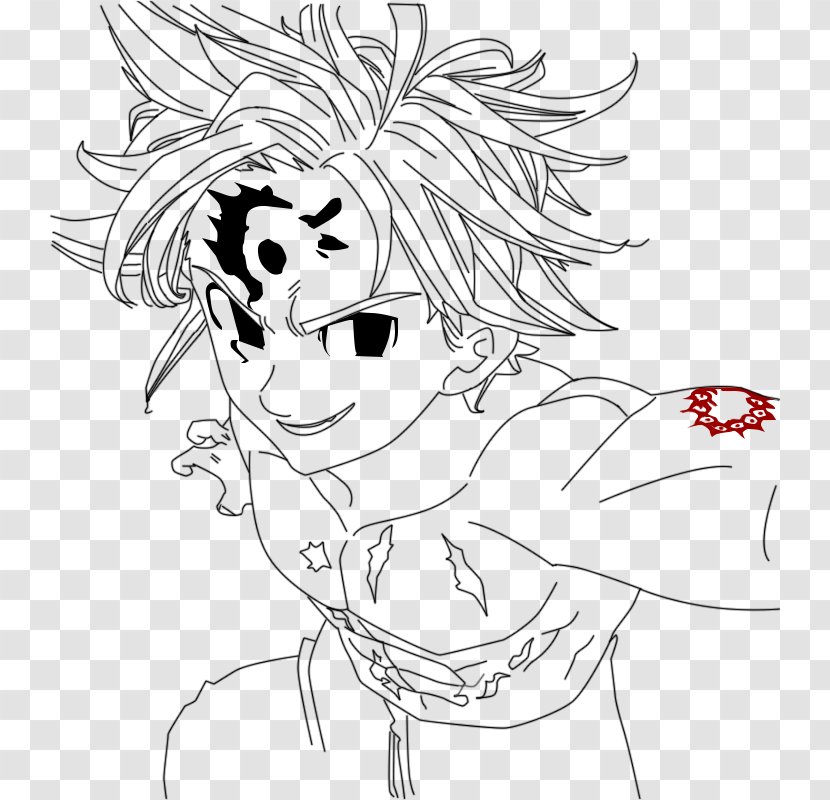The Seven Deadly Sins Drawing Meliodas Sir Gowther - Silhouette Transparent PNG