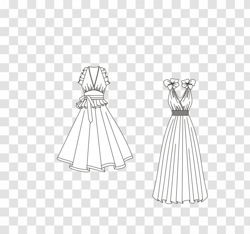 Earring Dress - Fashion Design - Jane Pen Hand-painted Dresses Transparent PNG