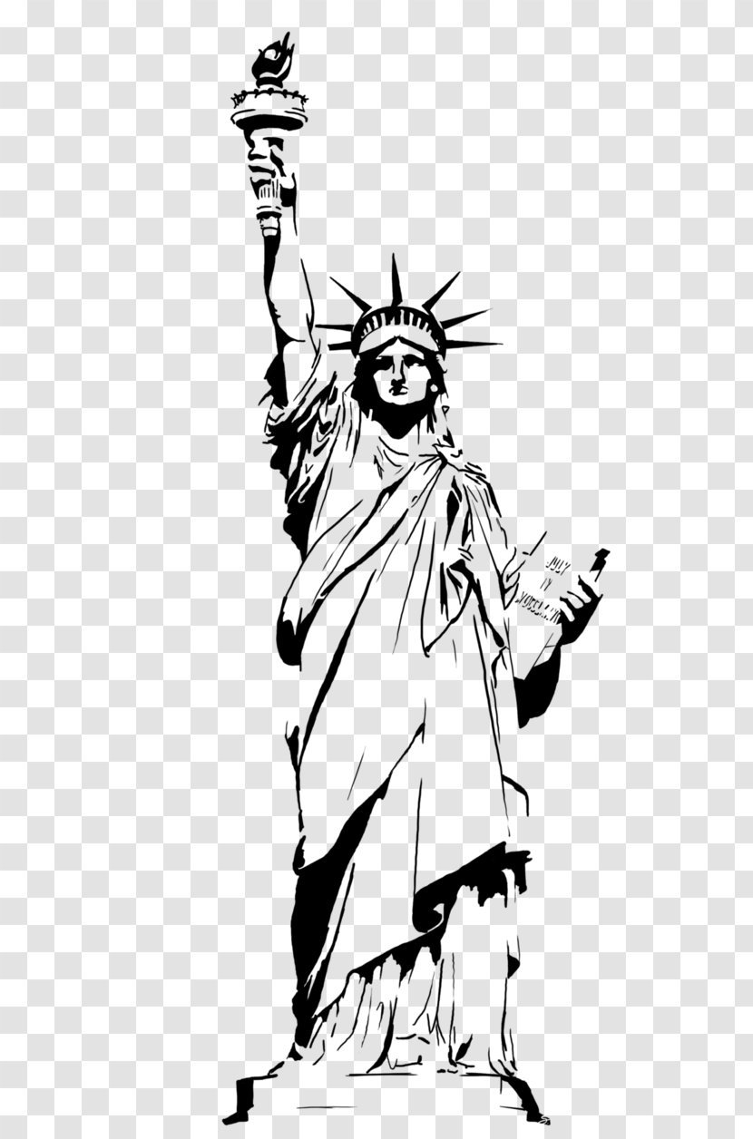 Statue Of Liberty Drawing Clip Art - Fiction - Outline Transparent PNG