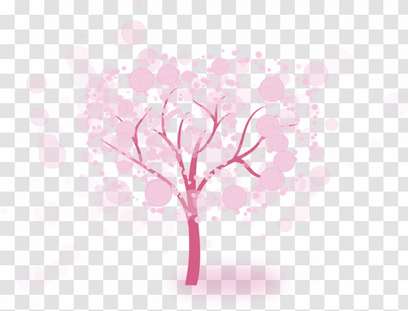 Astronomy Tree Pink Green Yellow - Creative Rich Flowers Transparent PNG