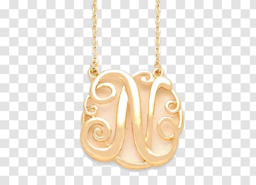 Locket Necklace Charms & Pendants Gold Monogram - Circle Transparent PNG