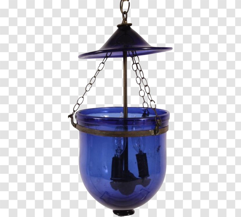 Lighting Bell Jar Glass Cobalt Blue - Bronze - Continental Shading Transparent PNG