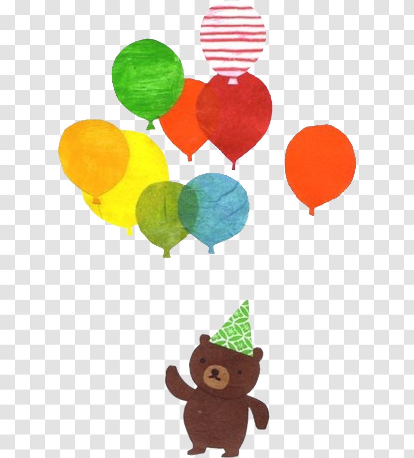 Balloon Brown Illustration - Heart - Wearing A Green Hat In Dark Bear Balloons Transparent PNG