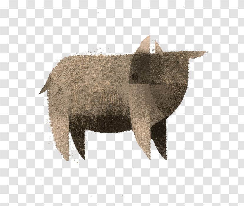 Illustrator Art Illustration - Pig - Hand-painted Style Personality Wild Boar Transparent PNG