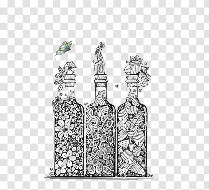 Bottle Drawing Doodle Art - Ink - Cartoon Transparent PNG